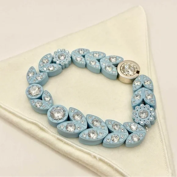 Bottega Veneta Crystal-Embellished Petal Bracelet